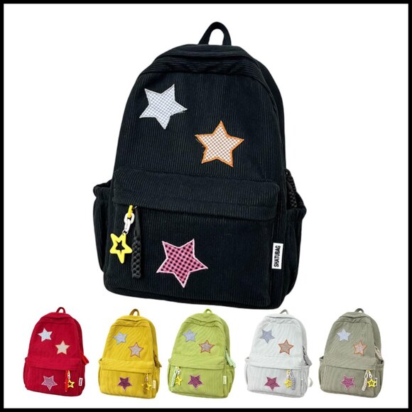 Corduroy Backpack Large Capacity Daypack Lightweight Casual Mori Style main image 6